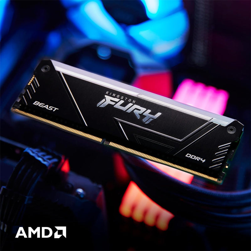 Kingston FURY Beast Black RGB 8GB DDR4 3600MT/s RAM Memory Kingston FURY Beast Black RGB 8GB DDR4 3600MT/s RAM Memory
